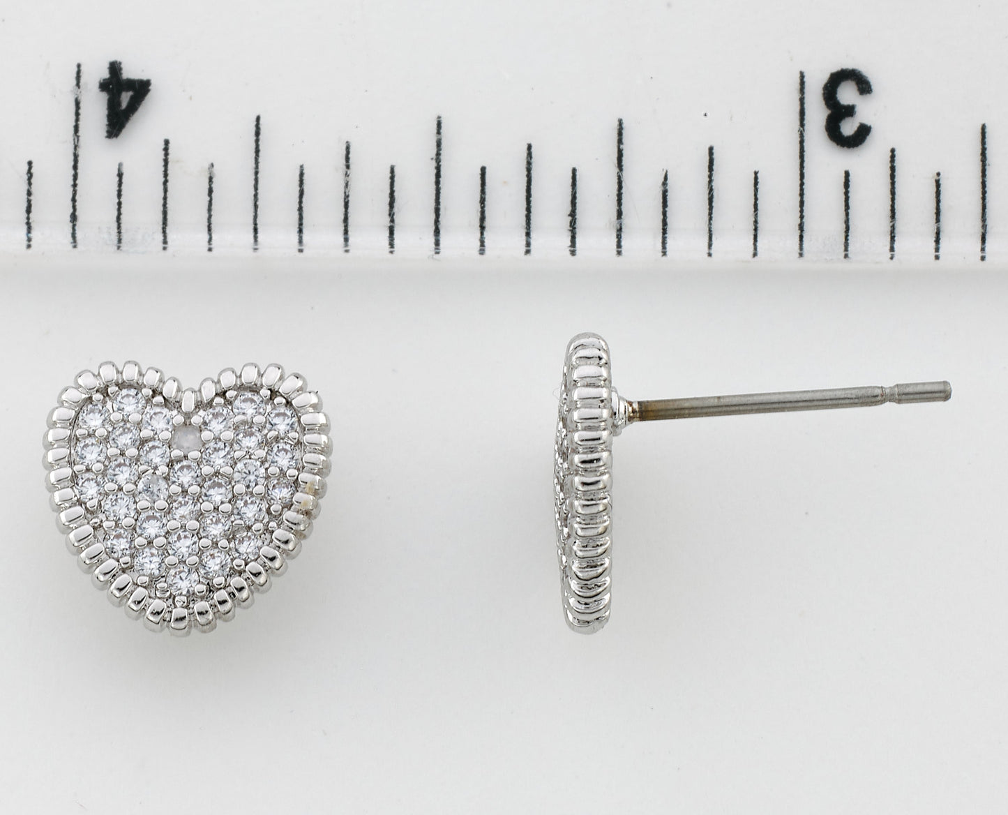 Micro Pave Heart Earring Wholesale