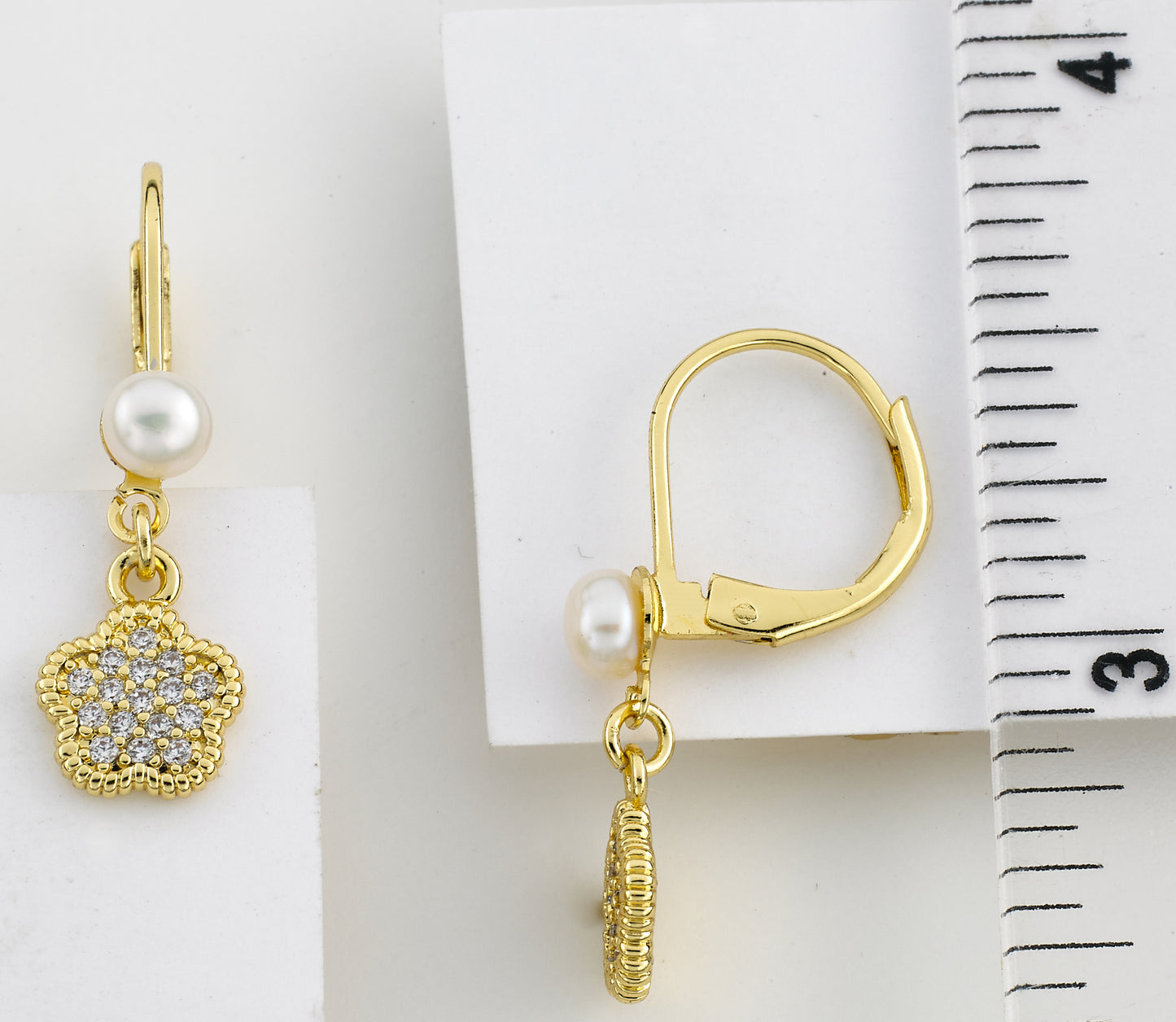 Micro Pave Flower Earring