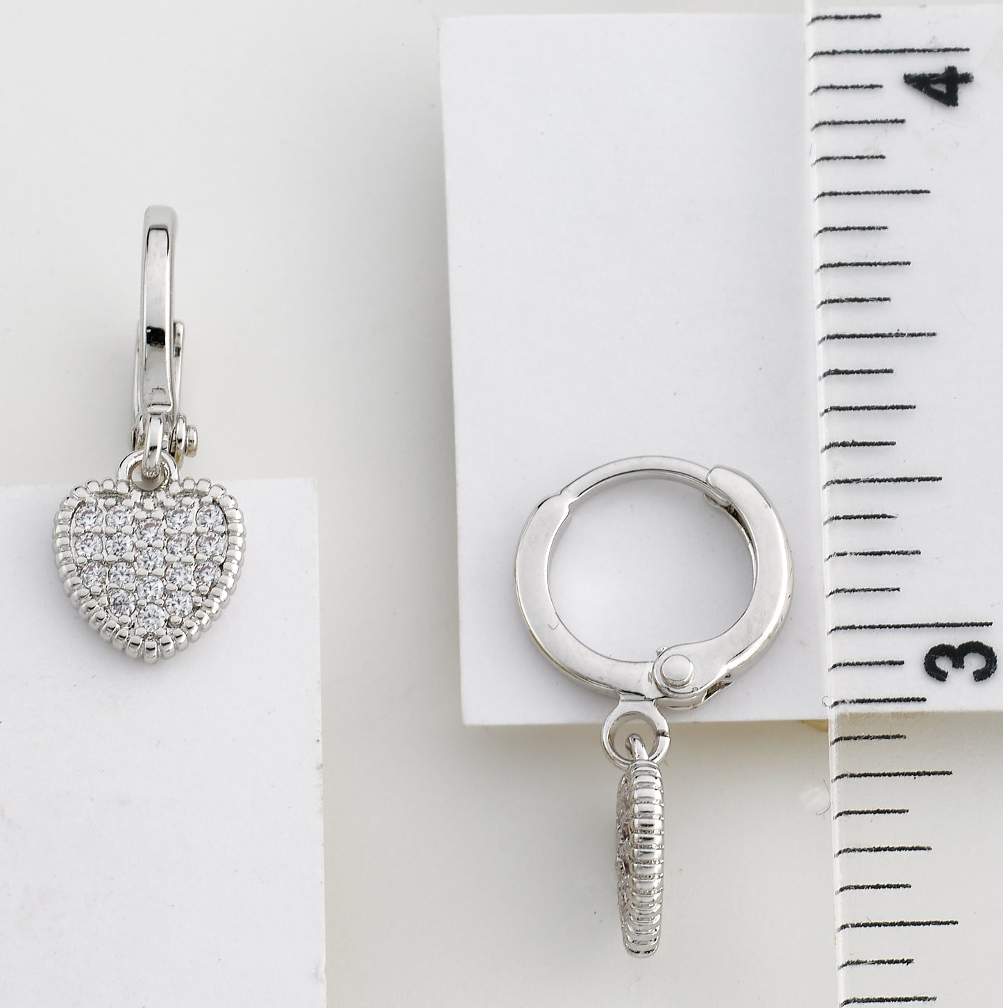 Micro Pave Heart Earring