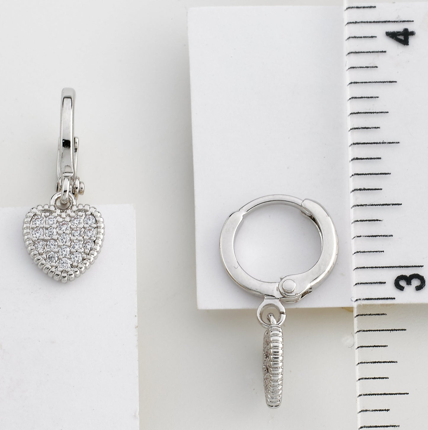 Micro Pave Heart Earring Wholesale