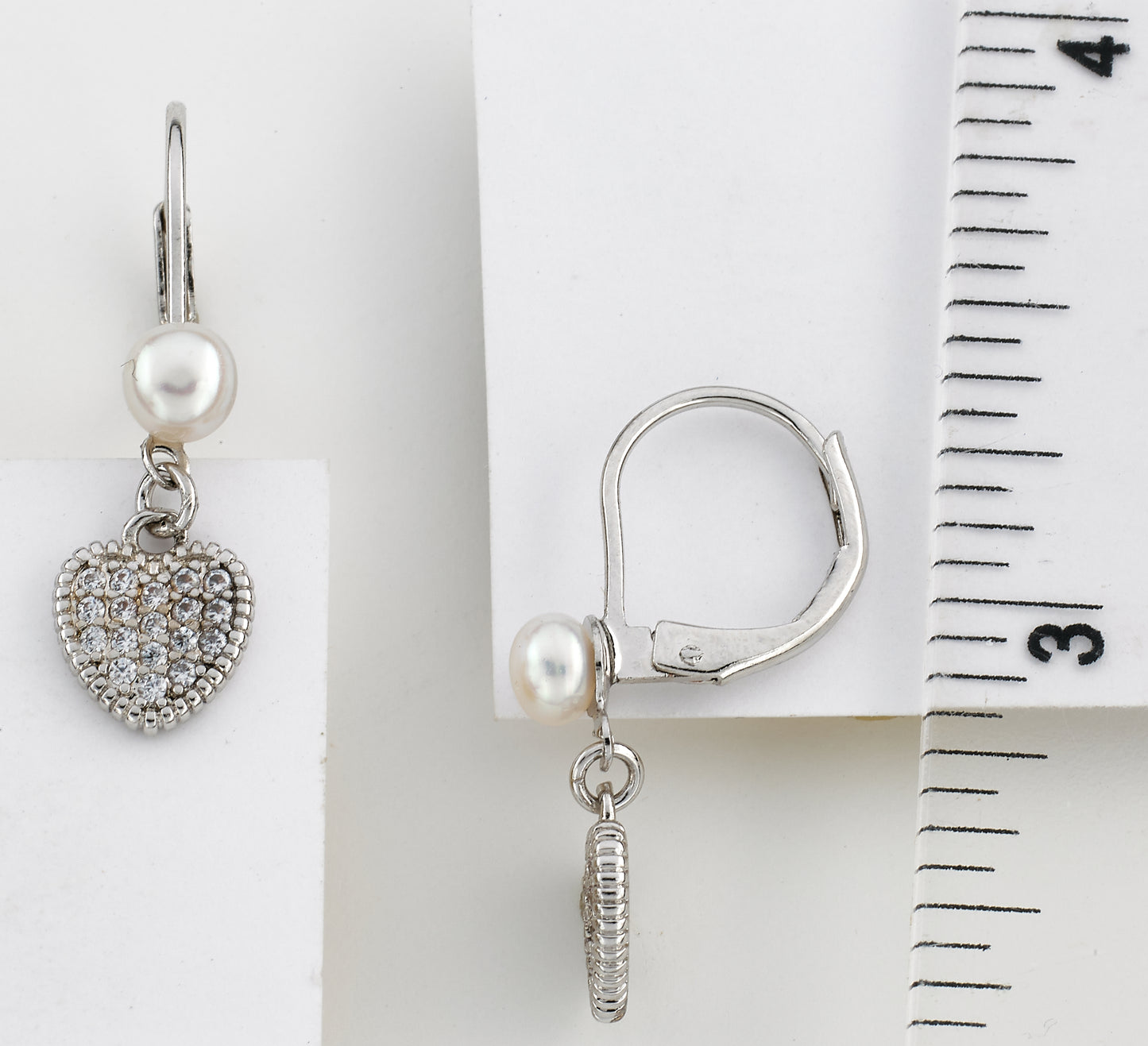 Micro Pave Heart Earring