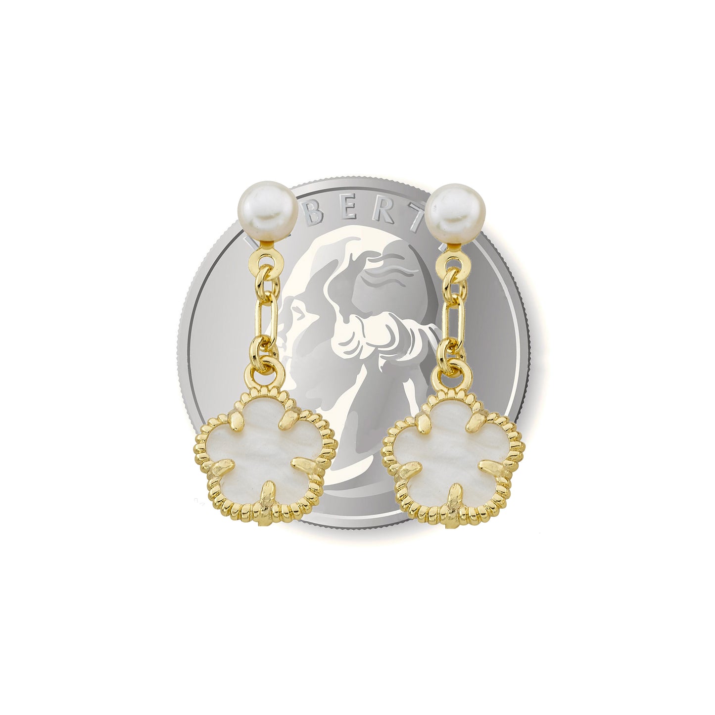 Mother of Pearl Flower Dangle Earring