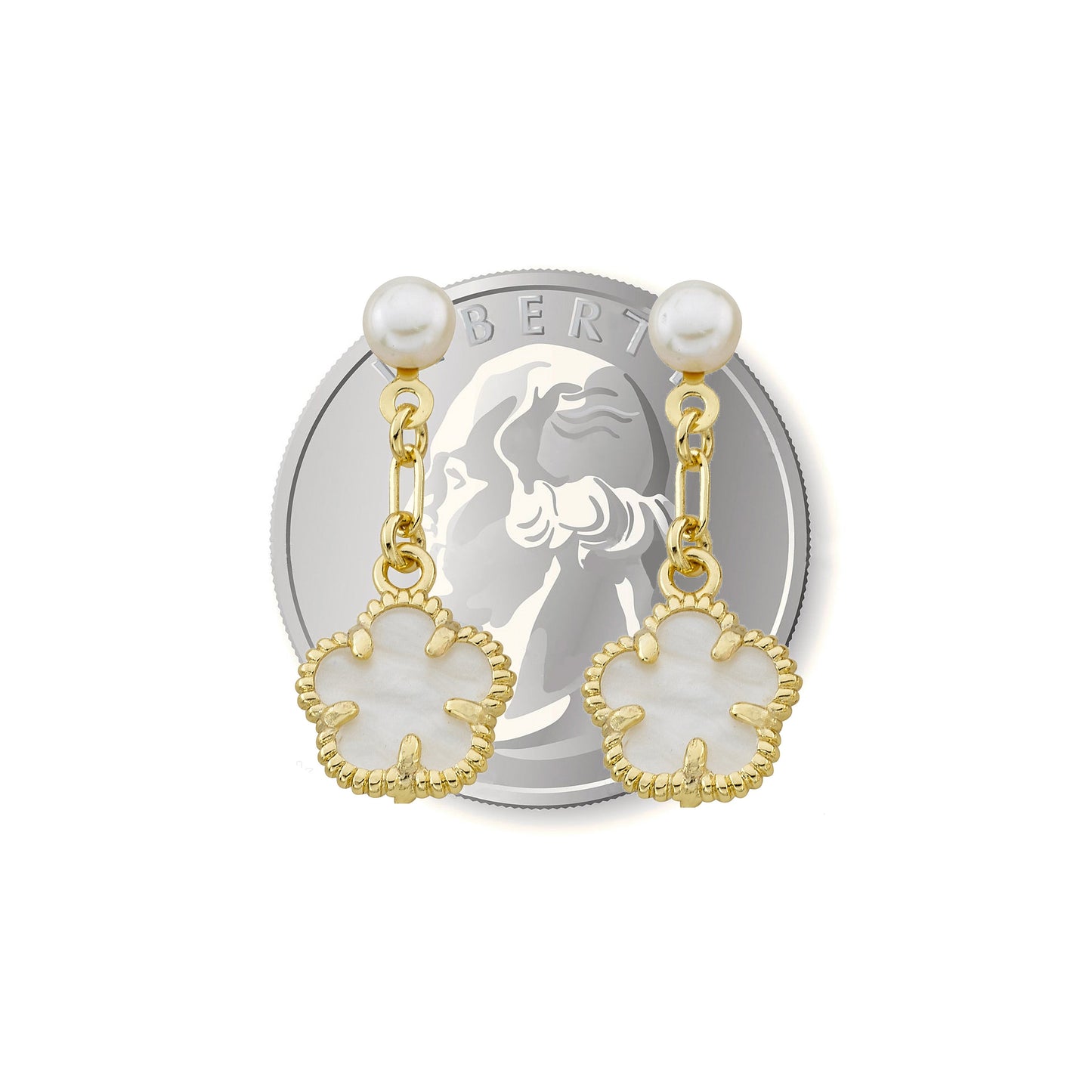 Mother of Pearl Flower Dangle Earring Wholesale