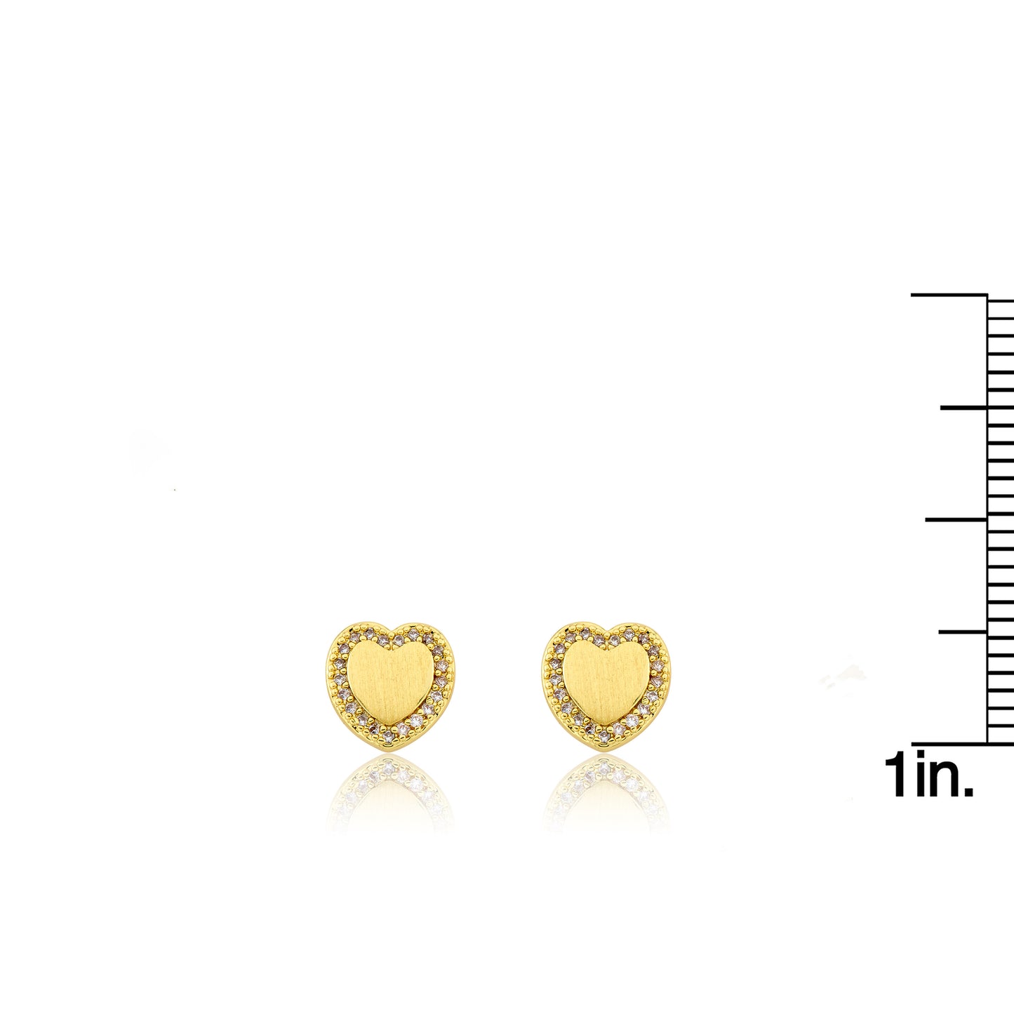 LMTS Classic! Brushed Gold Plated Heart Stud Earring