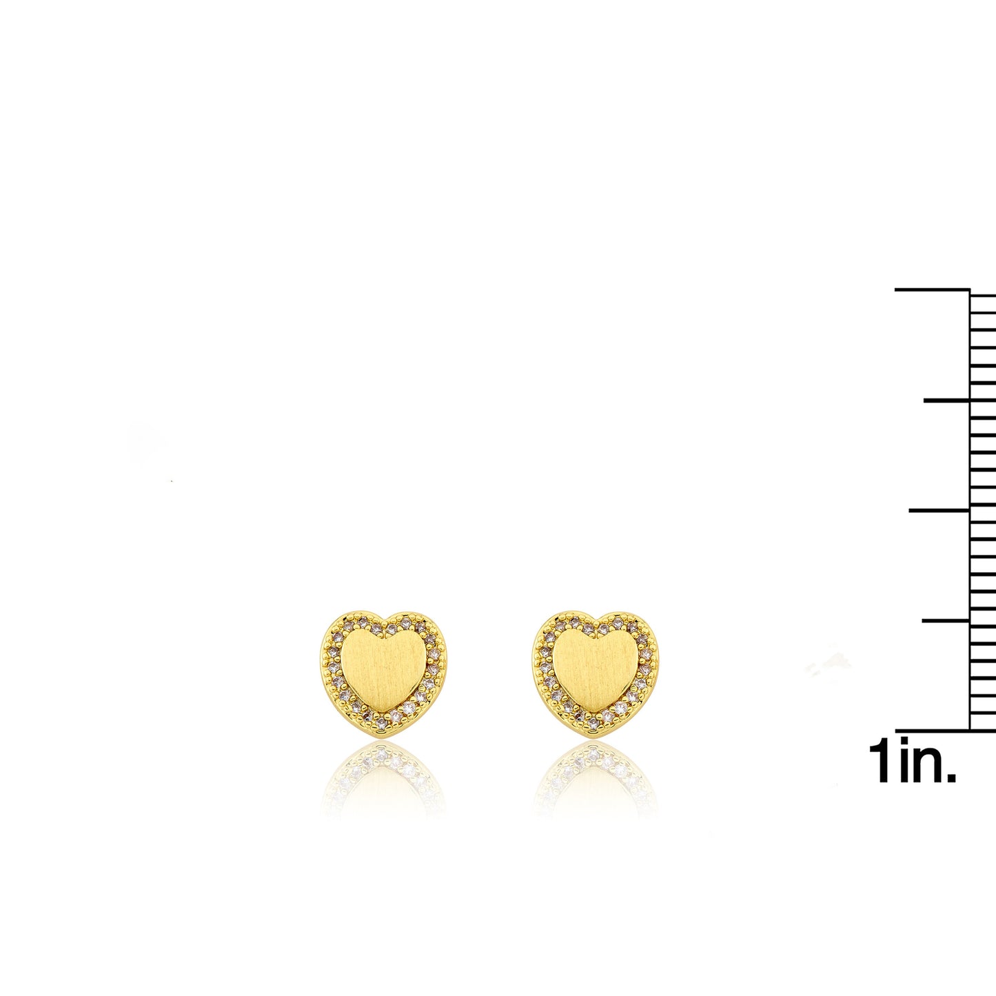LMTS Classic! Brushed Gold Plated Heart Stud Earring Wholesale