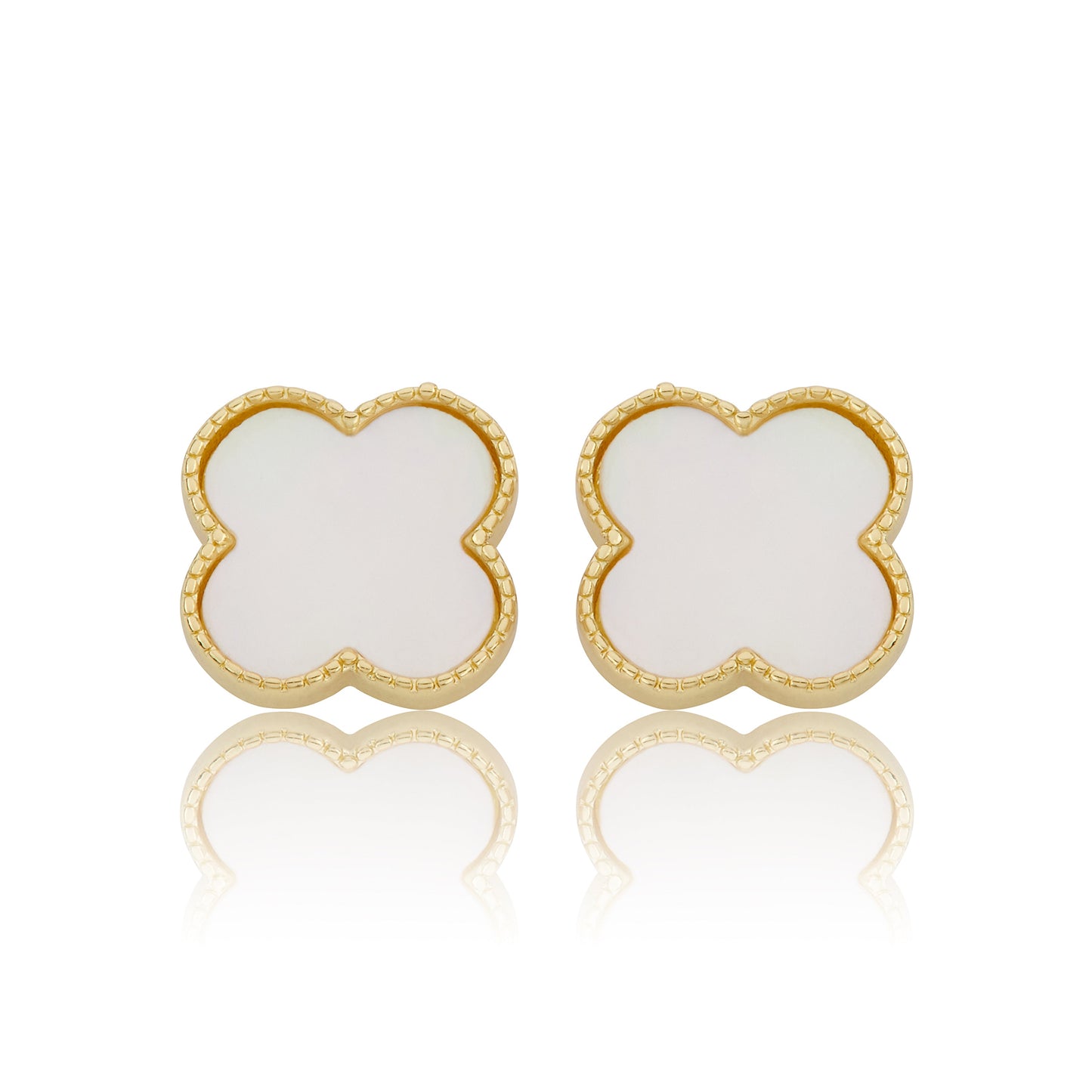 LMTS Classic! Mother Of Pearl Large Clover Stud Earring Wholesale