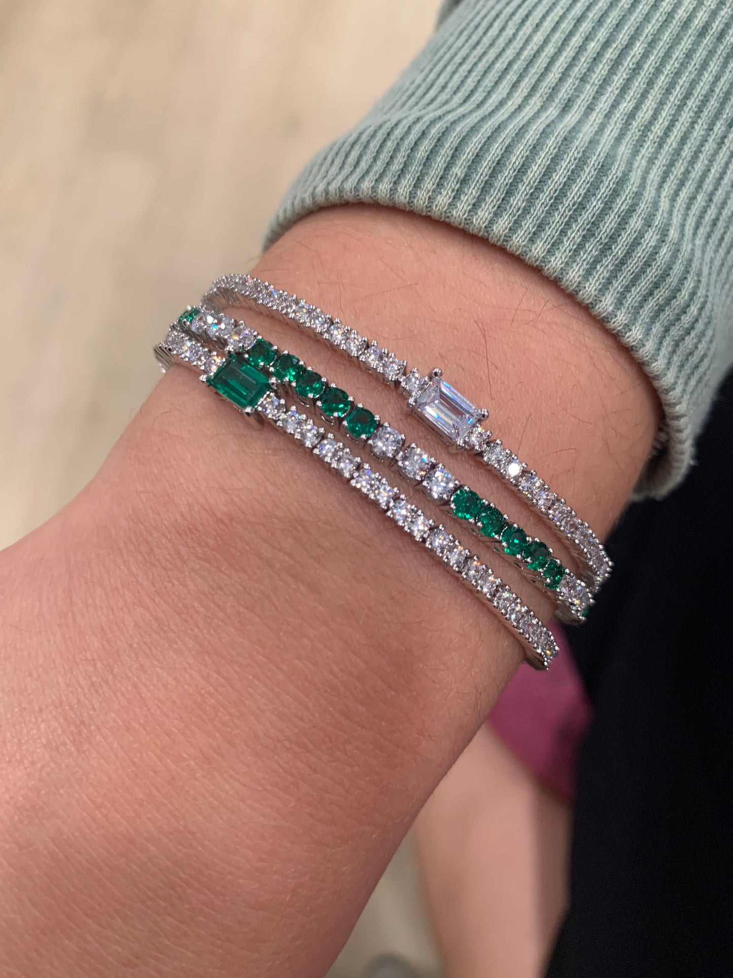 Rhodium Plated Cz Tennis Bracelet