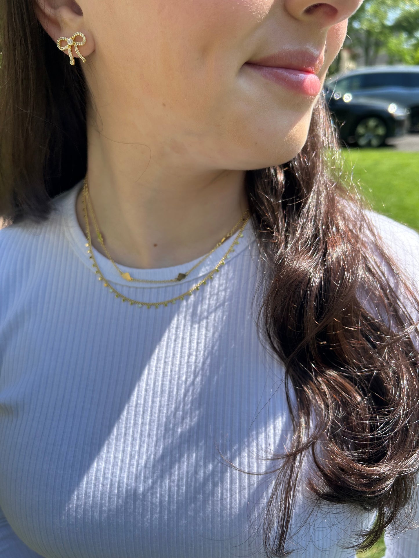 14K Gold Plated Heart Station Necklace Wholesale