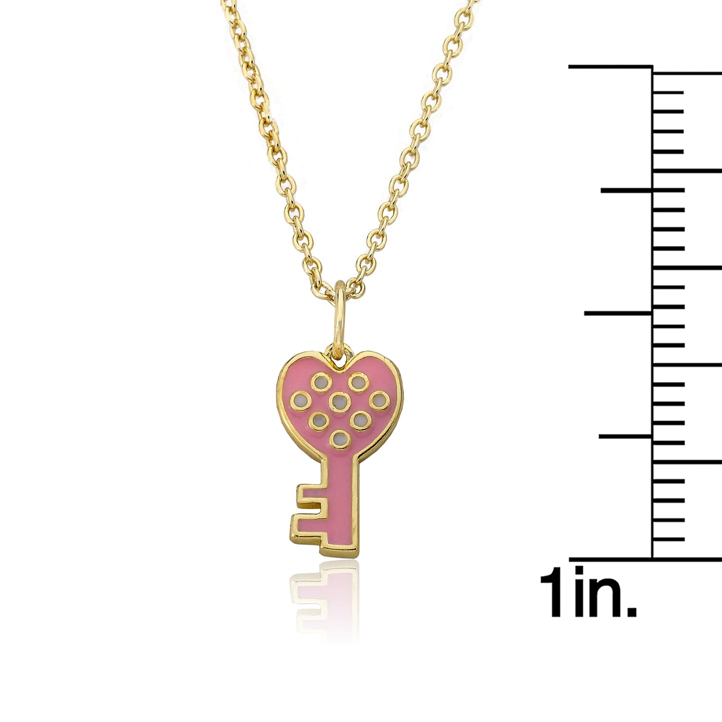 Pink Polka Dot Key Necklace Wholesale