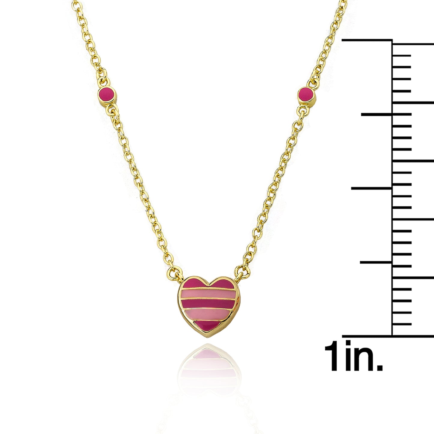 Pink Striped Heart Necklace Wholesale