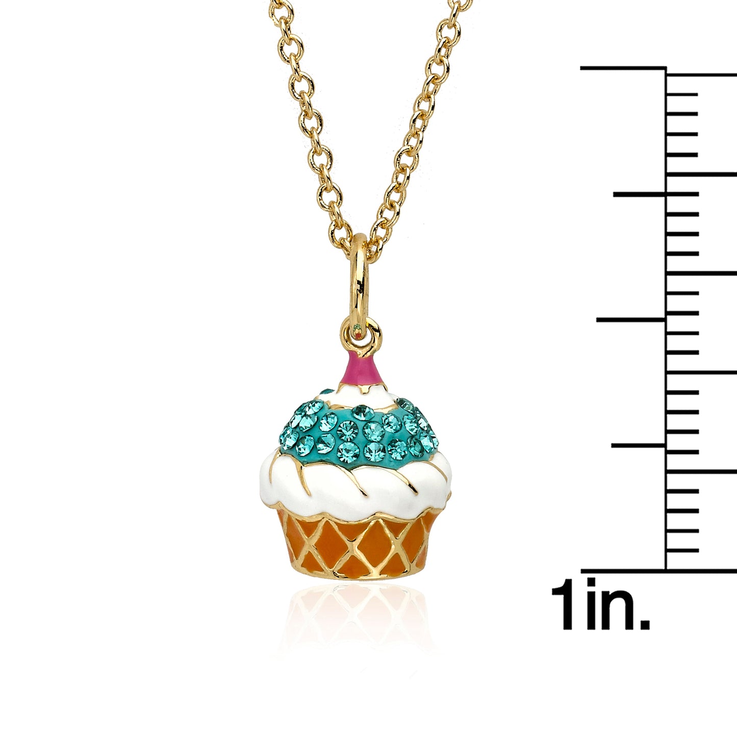 Crystal Frosted Cupcake Necklace Wholesale