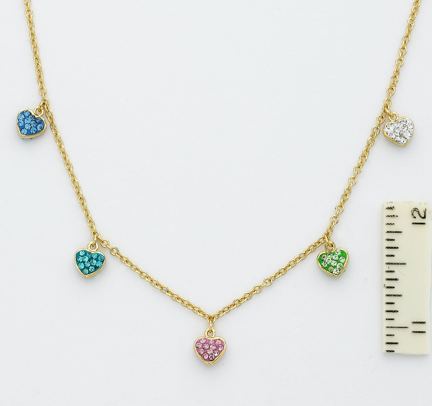 Crystal Hearts Dangle Necklace Wholesale