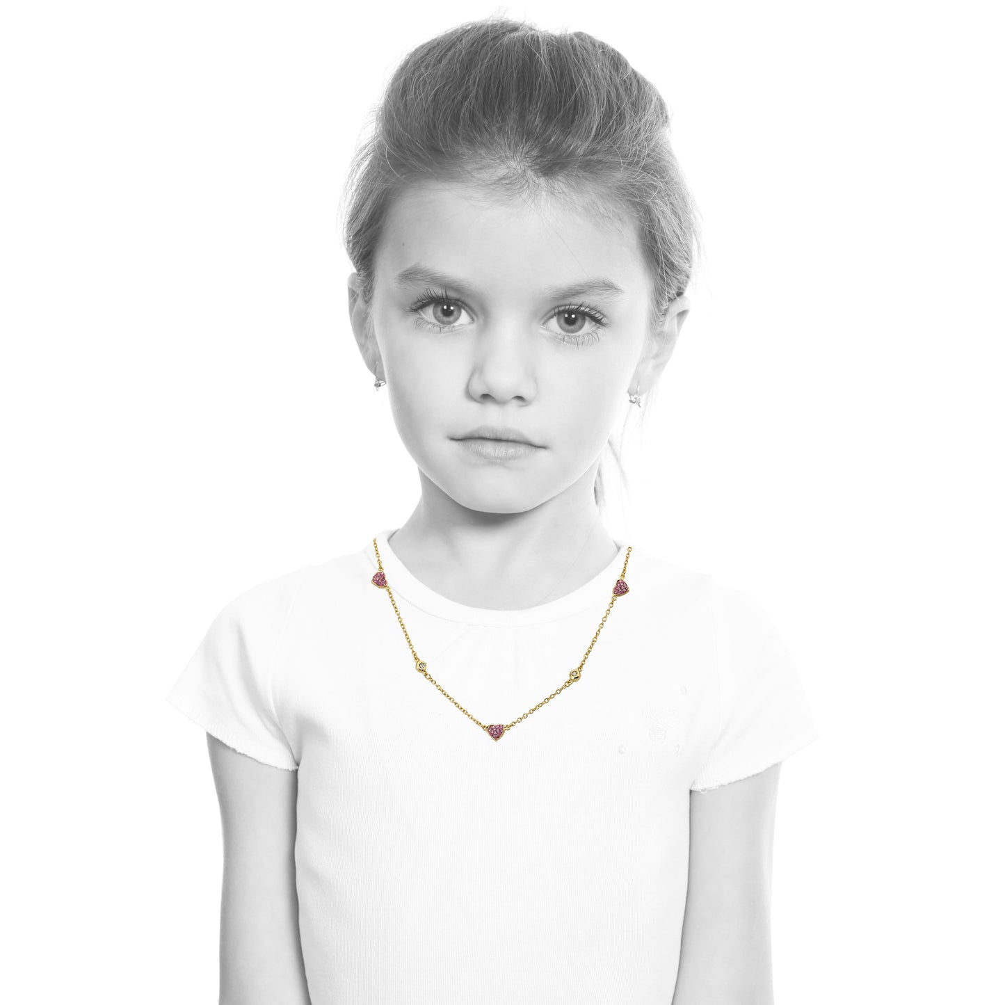 Crystal Hearts Station Necklace Wholesale