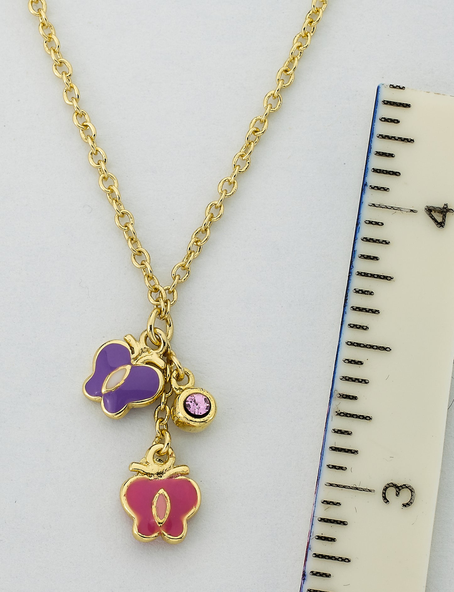 Butterflies Cluster Charm Necklace