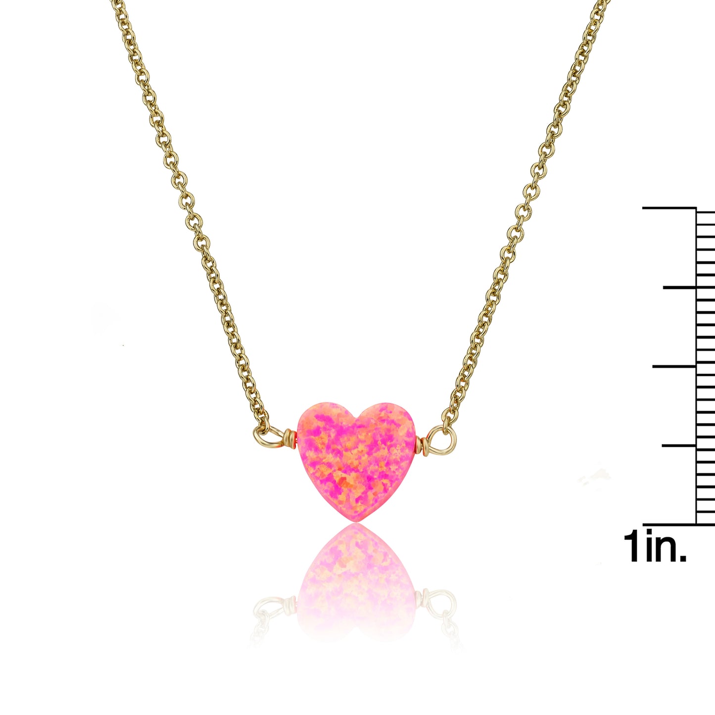 Glitter Girl Opal Heart Necklace