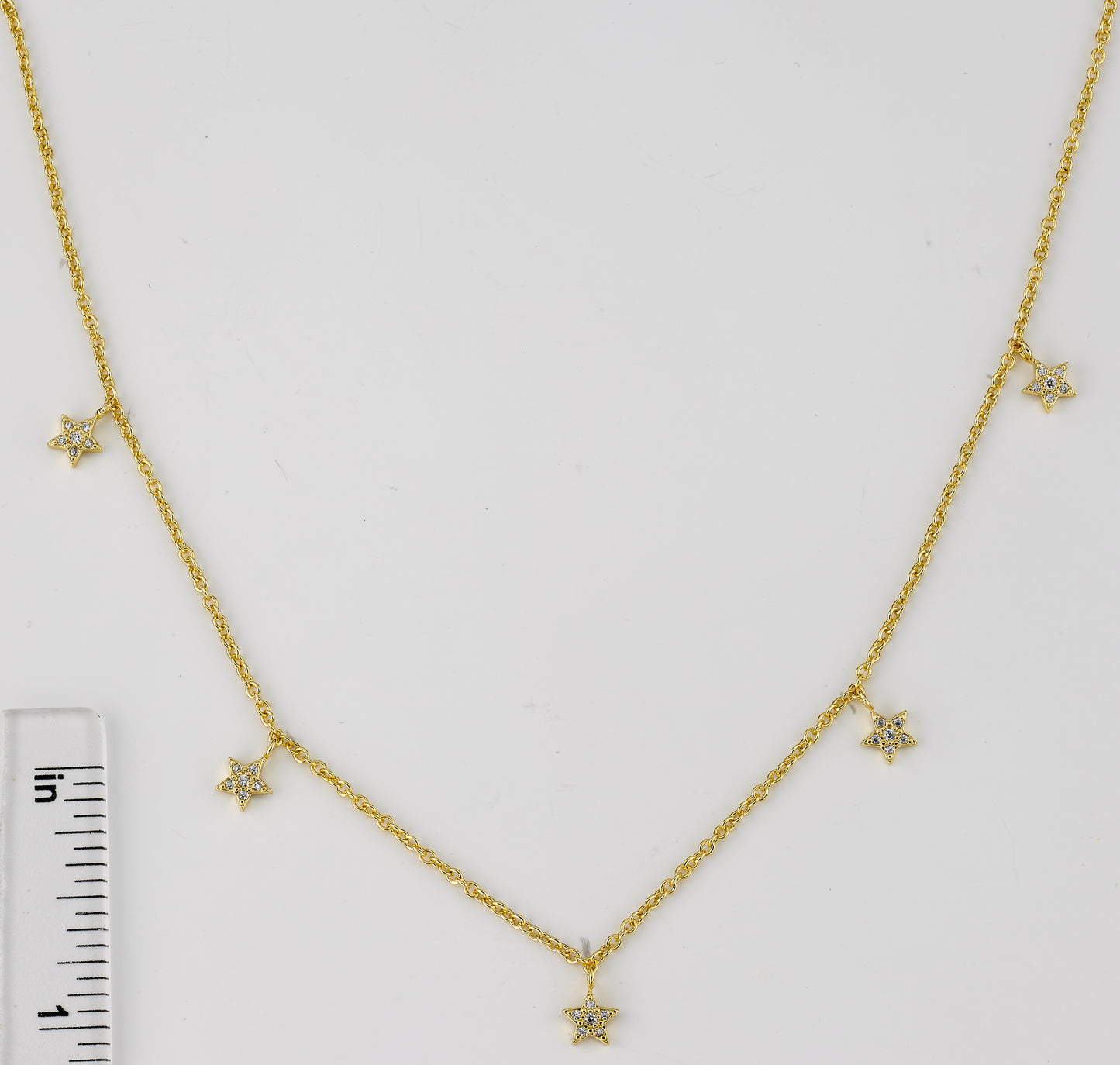 CZ Stars Dangle Chain Necklace