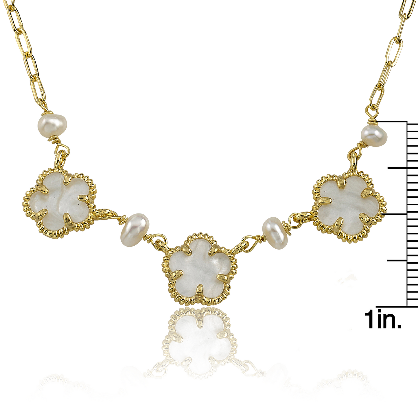 Mother Of Pearl Flower Necklace Wholesale