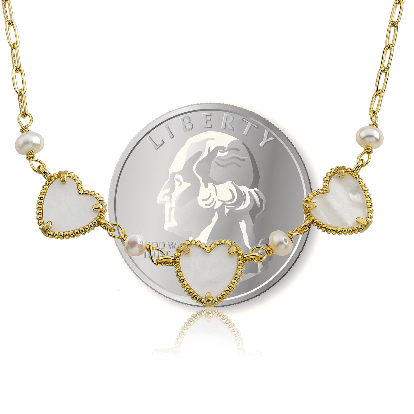 Mother of Pearl Heart Necklace Wholesale