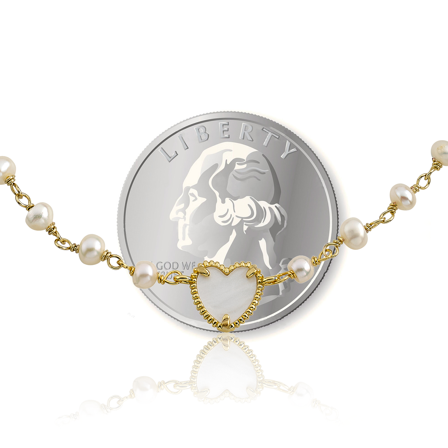 Mother Of Pearl Heart Necklace Wholesale