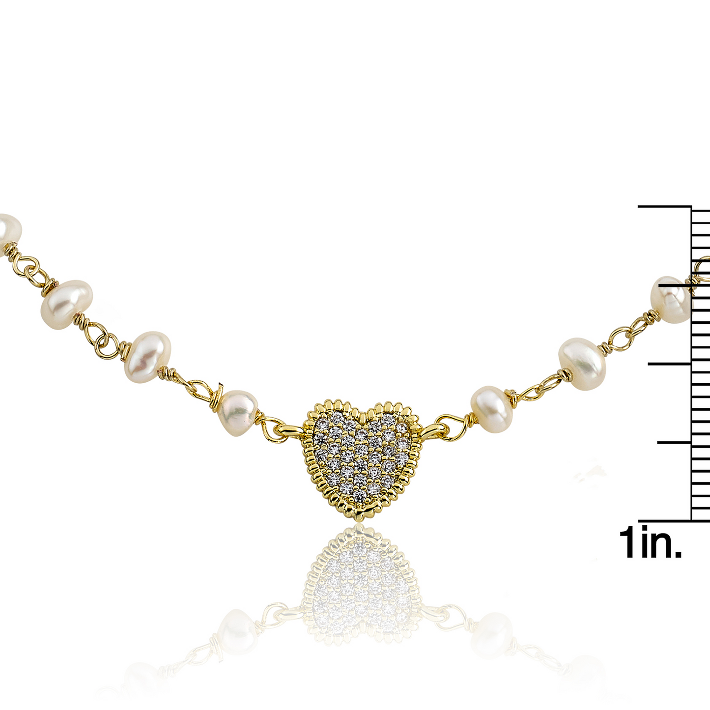Micro Pave Heart Pearl Necklace Wholesale