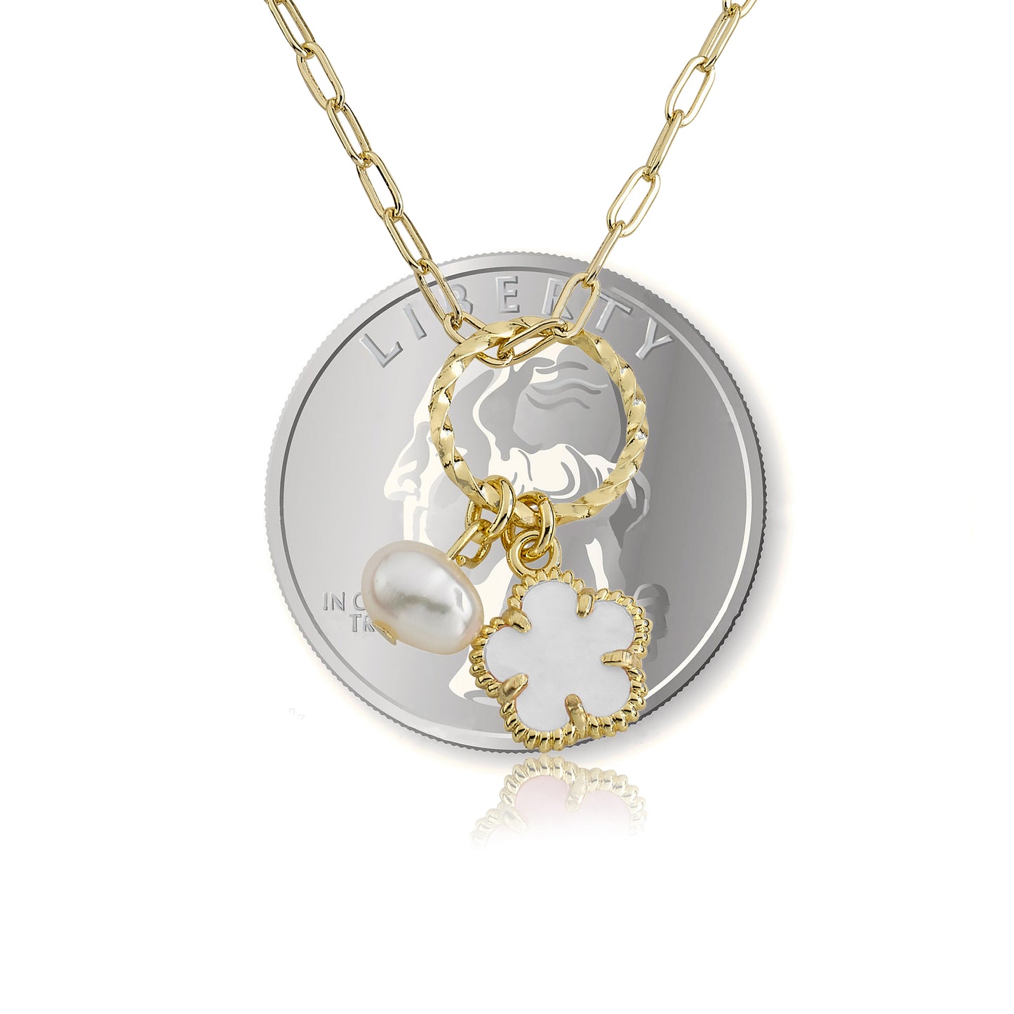 Mother Of Pearl Flower Necklace