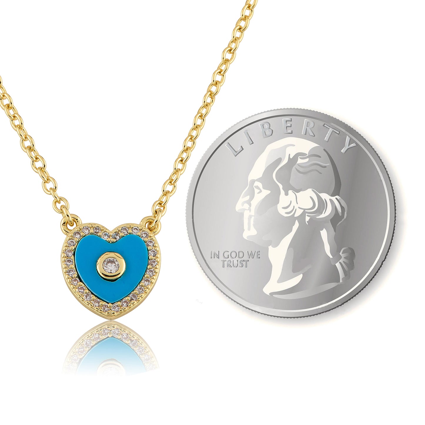 LMTS Classic! Cz Framed Heart Chain Necklace Wholesale