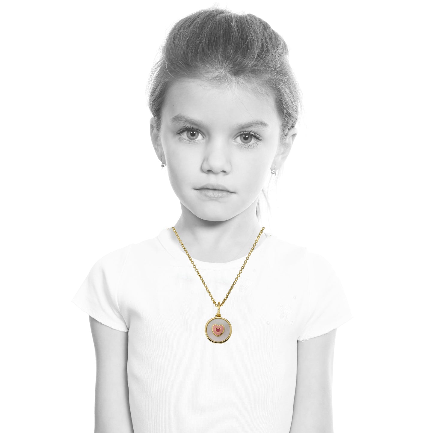 Mother Of Pearl Enamel Heart Necklace Wholesale