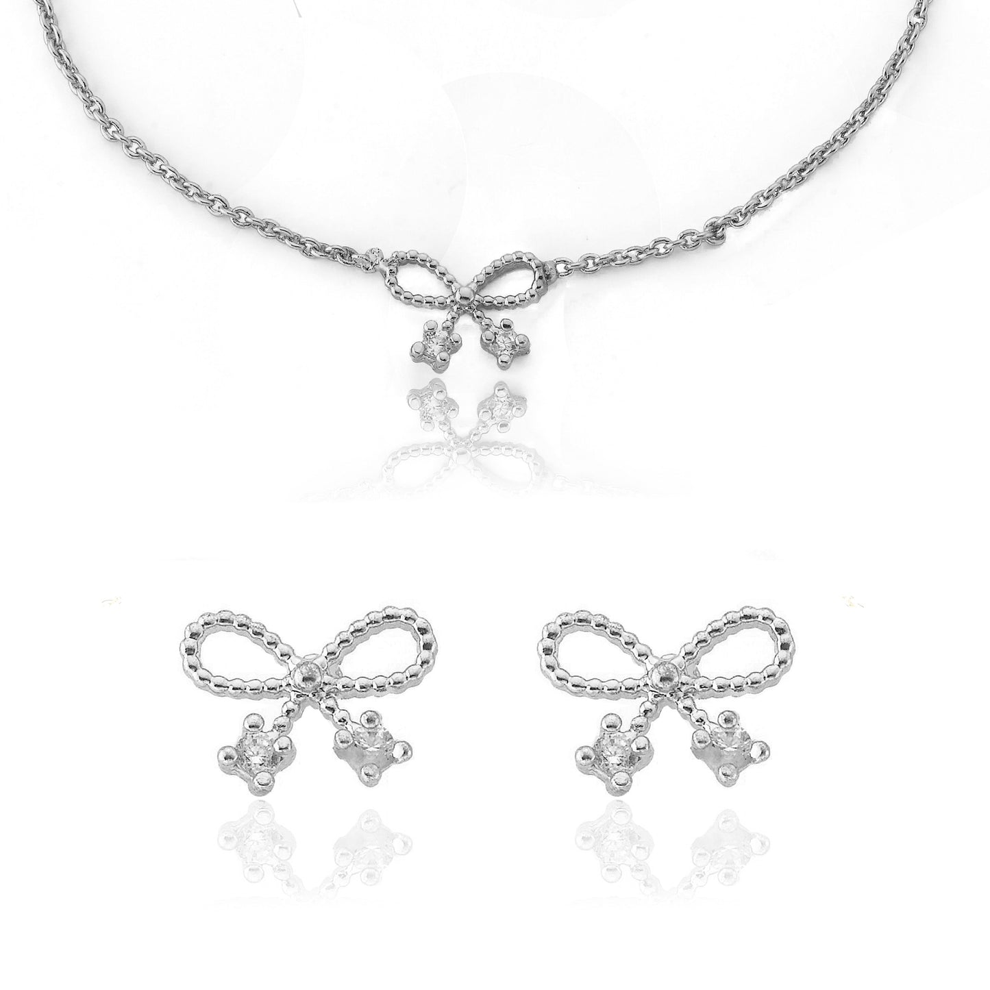 Sam K Bow Earring Necklace Set Wholesale
