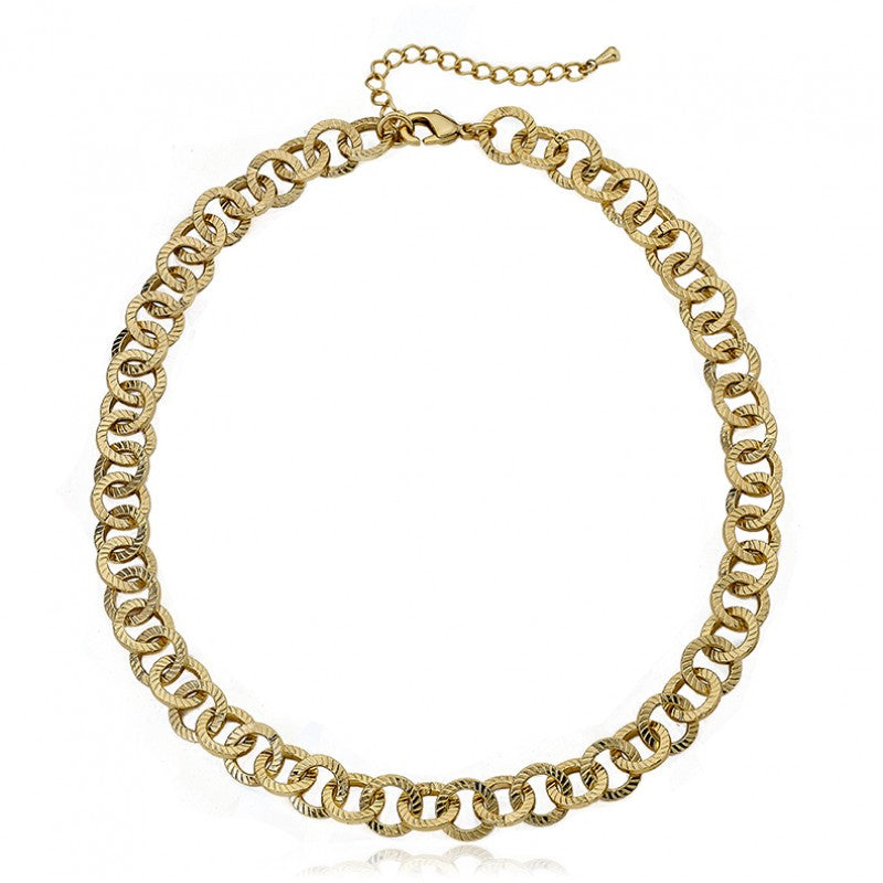 14k Gold Plated LMTS CLASSIC Gold Link Necklace Wholesale