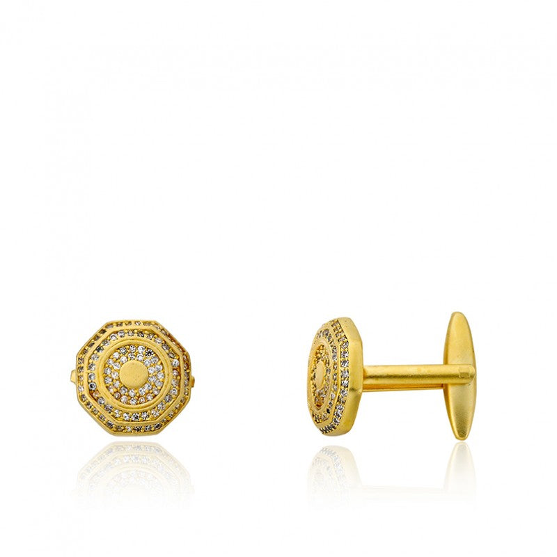 CZ Filled Hexagon Cufflinks