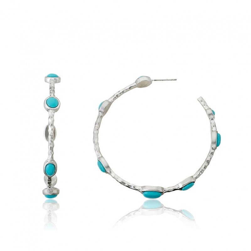 ARCTIC MIST Hammered Large Hoop Earrings
