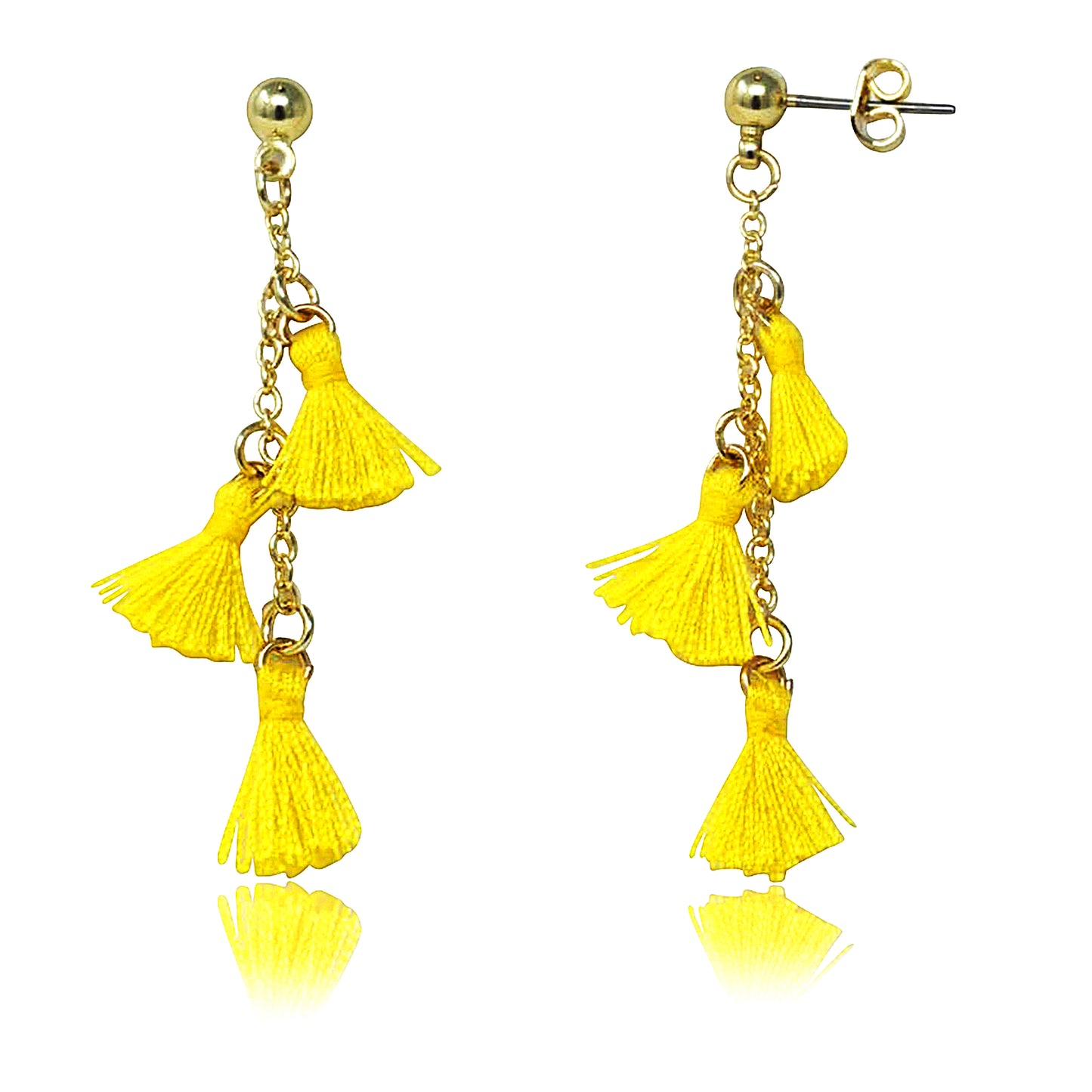 Mileez Triple Tassel Dangle Earring