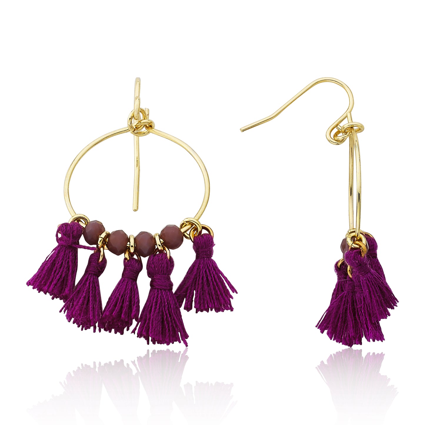 Mileez Bead & Tassel Hoop Fishhook Earring