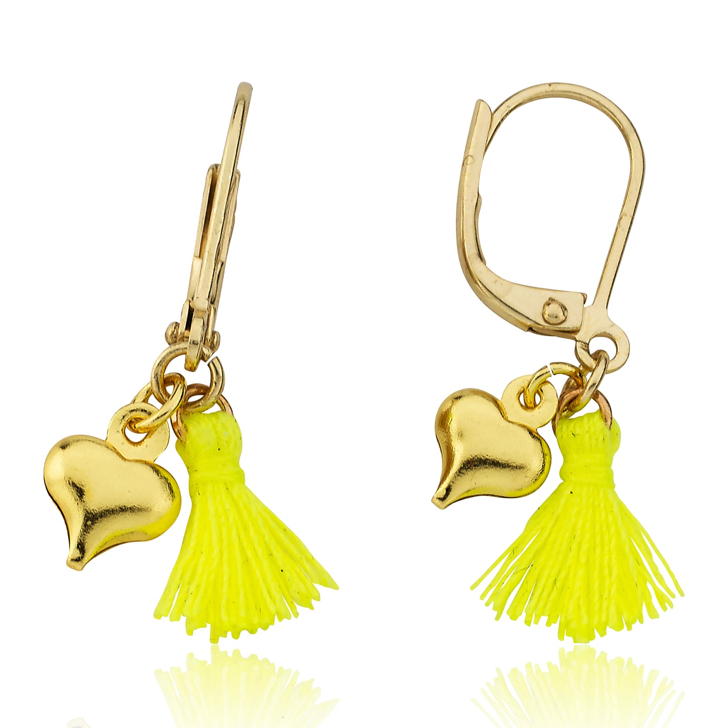 Mileez Mini Tassel & Heart Dangle Leverback Earring
