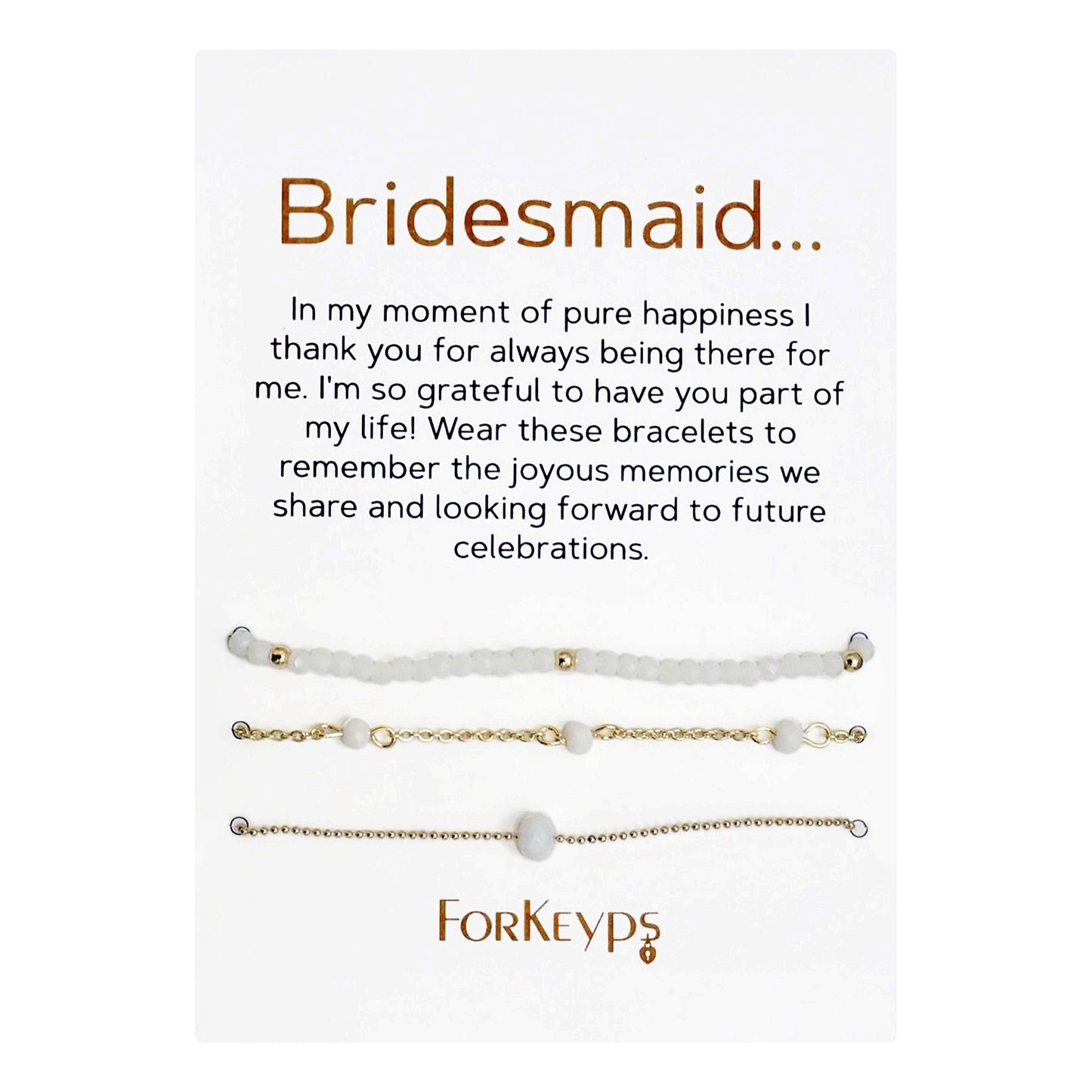 "Bridesmaid" Bracelets Gift Box Set