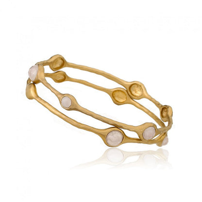 ARCTIC MIST Oval Stones Set of 2 Bangles Wholesale