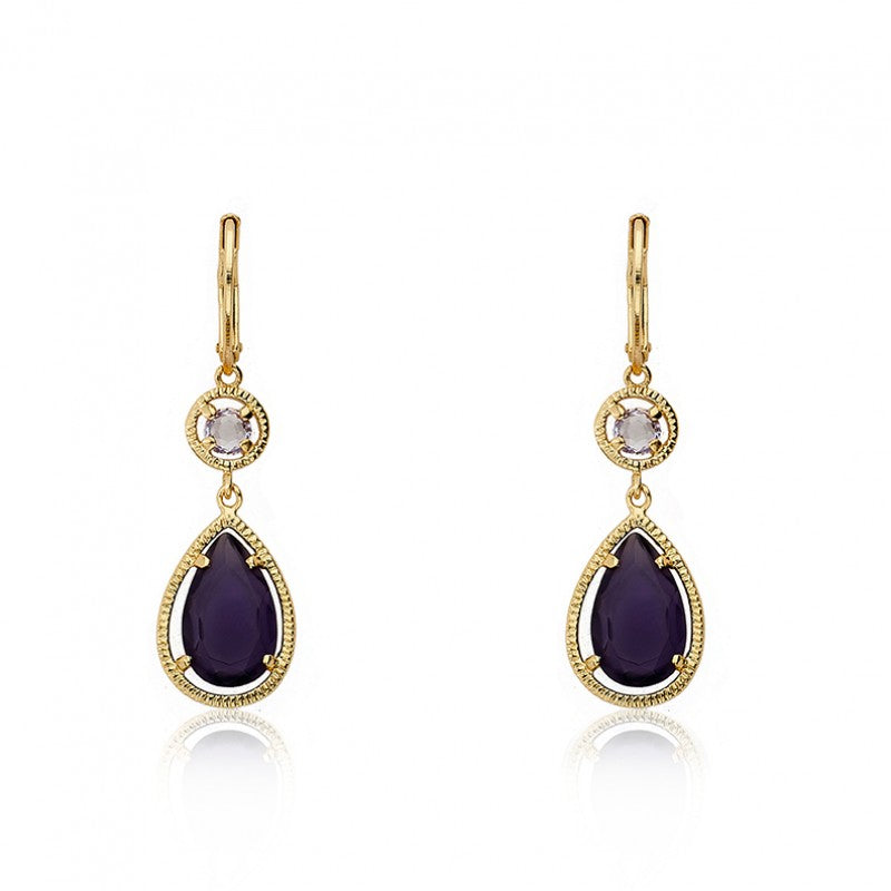 14K Gold Plated ARCTIC MIST Teardrop Leverback Gold Earrings Wholesale