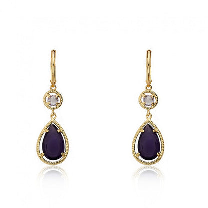 14K Gold Plated ARCTIC MIST Teardrop Leverback Gold Earrings Wholesale
