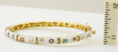 Enamel Flower Bangle