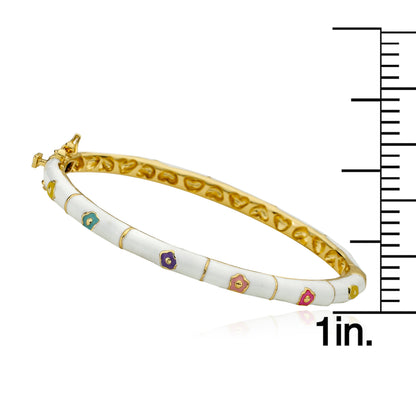 Enamel Flower Bangel Wholesale