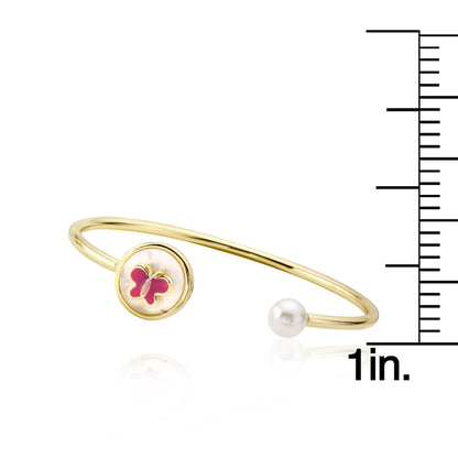 Enamel Butterfly and Pearl Bangle Wholesale