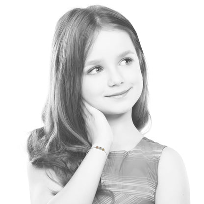 14k Gold Plated3 Tone Plated Cubic Zirconia Small Flowers Chain Bracelet Wholesale