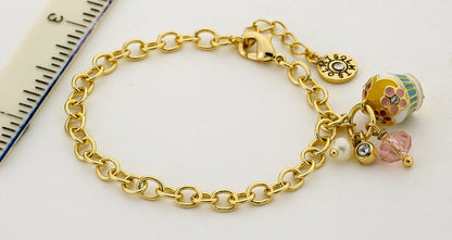 Cupcake Cluster Charm Bracelet Wholesale