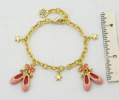 BALLET BEAUTY Ballet Slippers and Bows Charm Bracelet Wholesale