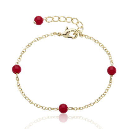 14k Gold Plated LITTLE MISS FLOWER GIRL Pearl & Turquoise Station Bracelet Wholesale