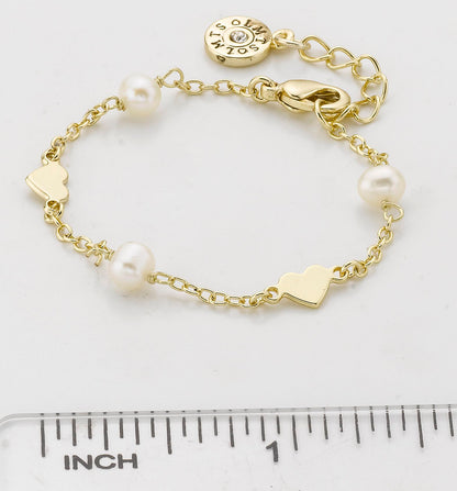 Pearl & Hearts Station Bracelet