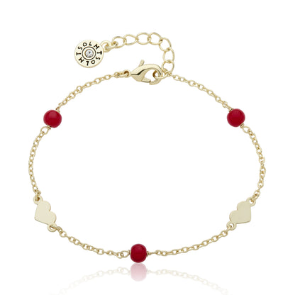 Pearl & Hearts Station Bracelet