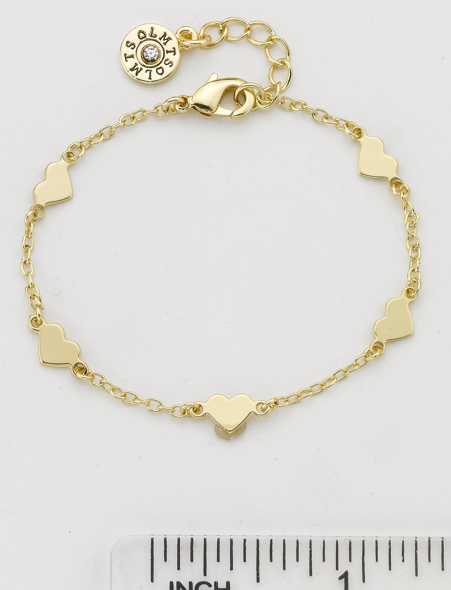 14k Gold-Plated Heart Station Bracelet