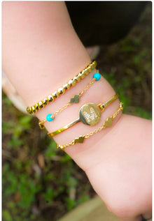 Gold Initial Disc Bangle Wholesale
