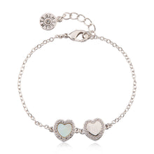 LMTS Classic! Cz Framed Heart Chain Bracelet